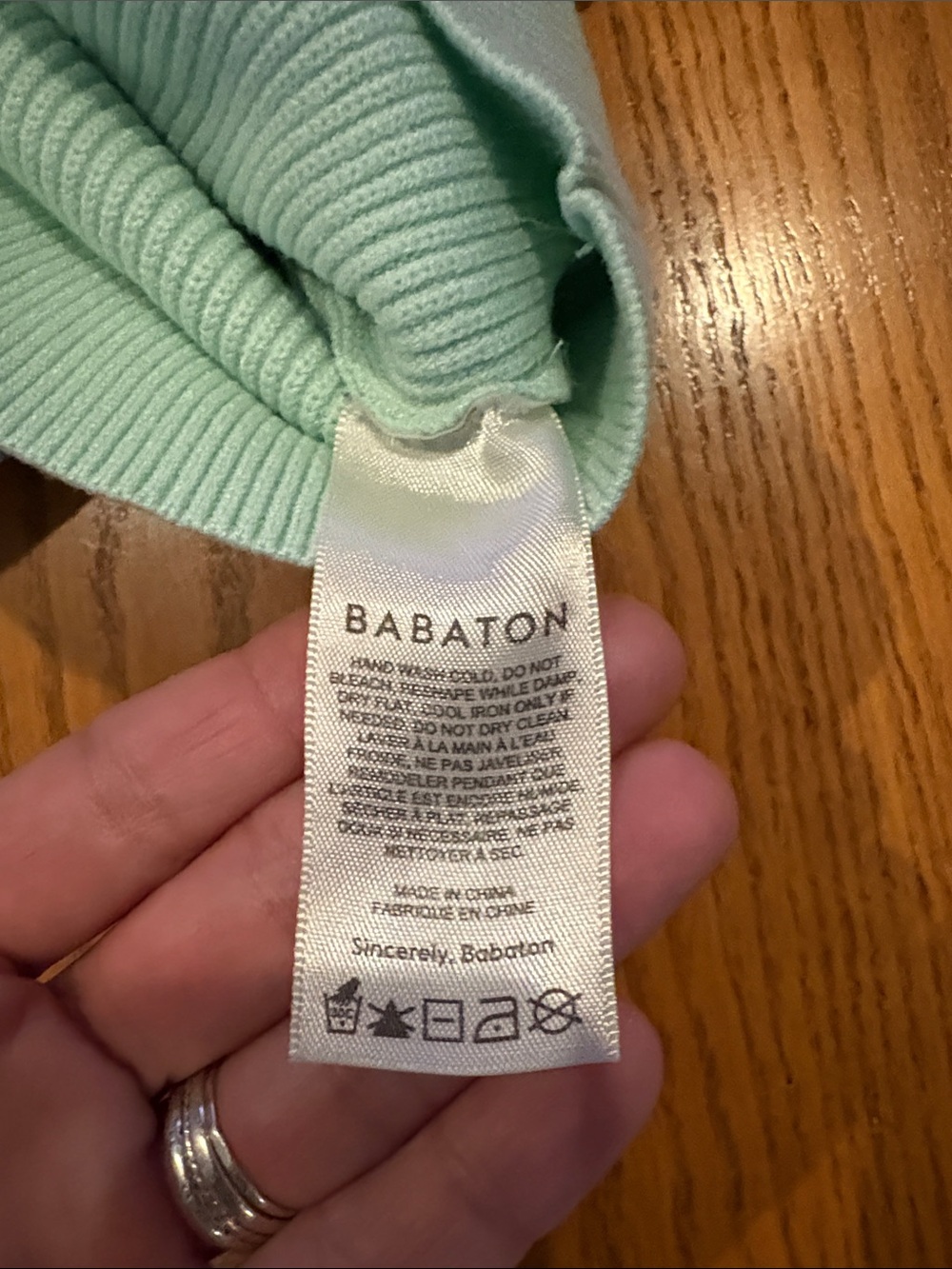 Babaton Light Mint Ribbed V-Neck Button Cardigan - Picture 5 of 9